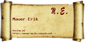 Mauer Erik névjegykártya